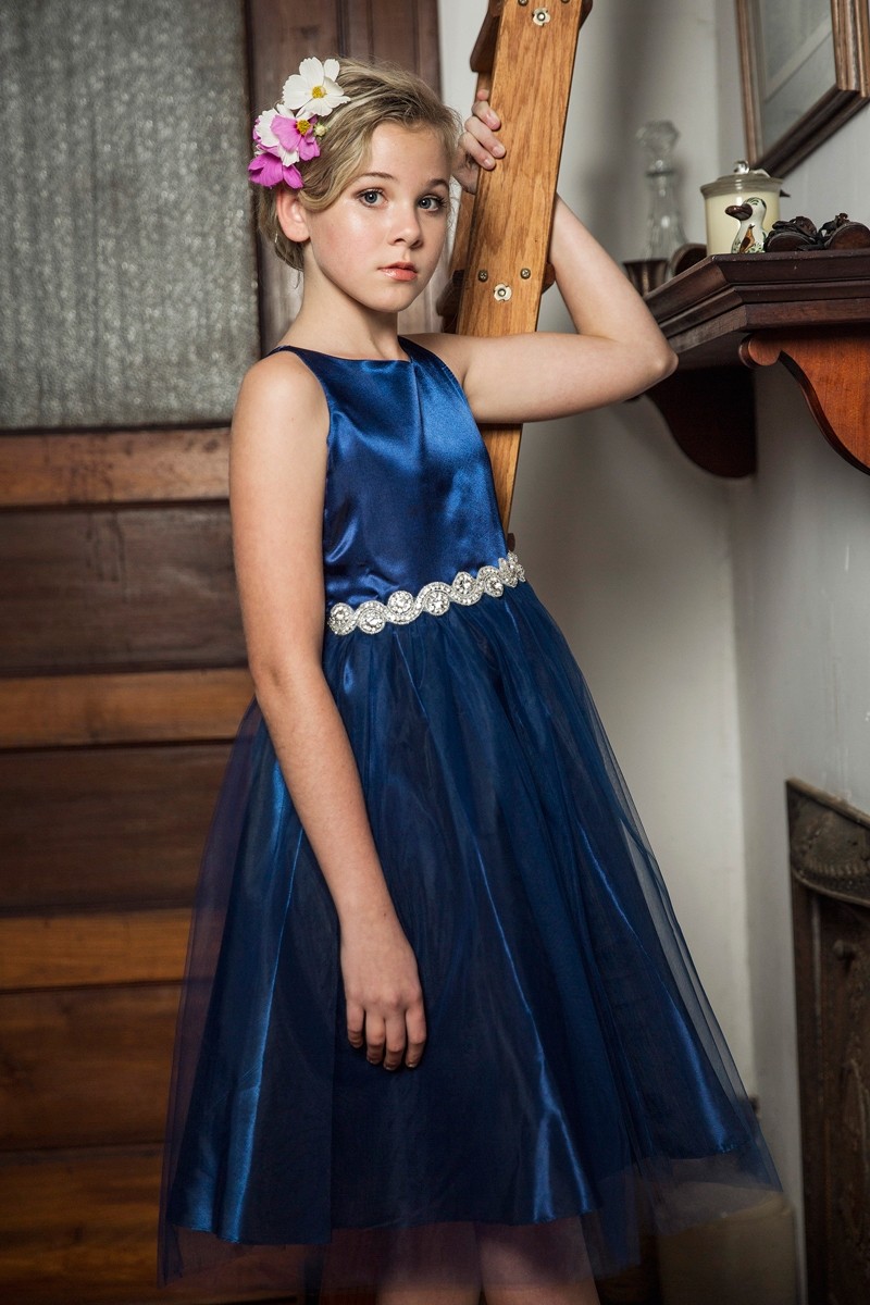 Abigail Dress in Navy Blue